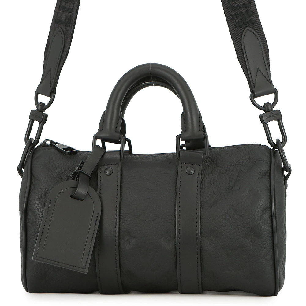 Louis Vuitton Keepall Bandouliere Monogram Taurillon 2way Shoulder Bag Black